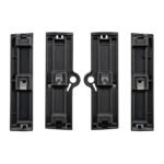 Compass radiator support brackets showing narrow ribbed rectangular faces and projecting ears with round fixing openings