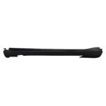 Compass side sill moulding with a long shallow channel, an angled broad end and a smaller notched end