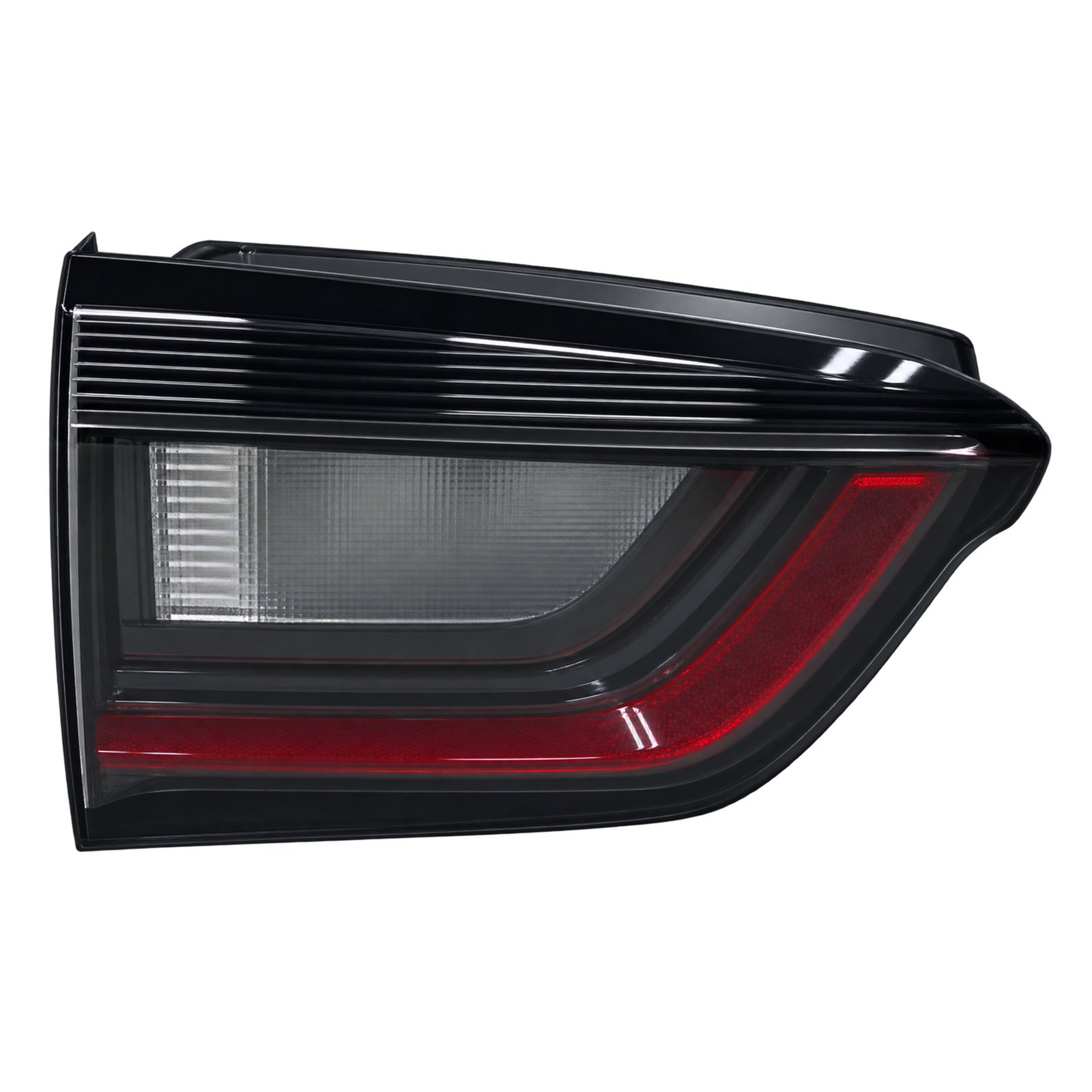 Jeep Compass Inner Tail Light - LED - Tailgate-Mounted Inner Compass inner tail light with a tapered clear centre, red lower band and angular outer lens edge