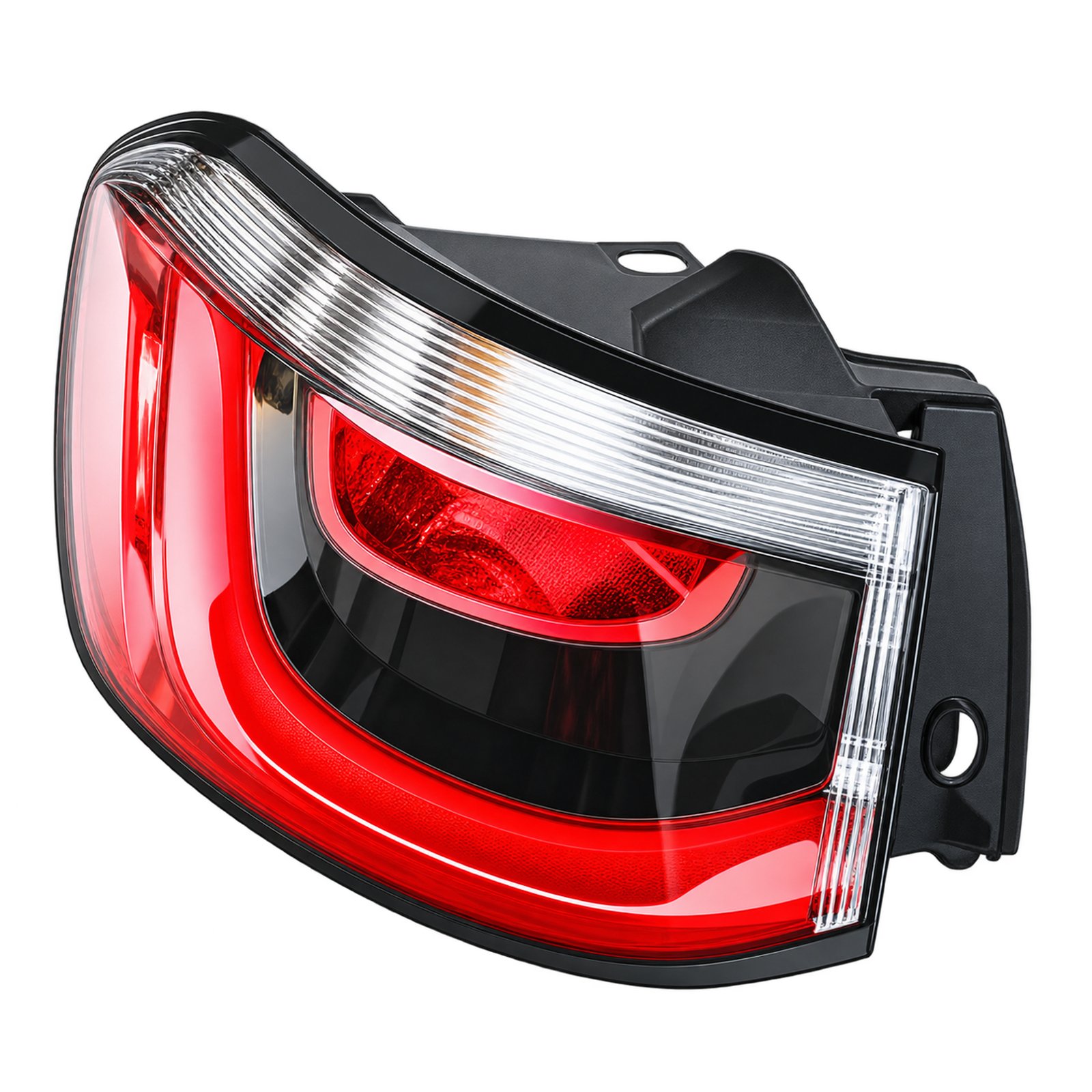 Compass Outer Tail Light Compass outer tail light with a curved red lens, clear upper border and a projecting dark housing mount