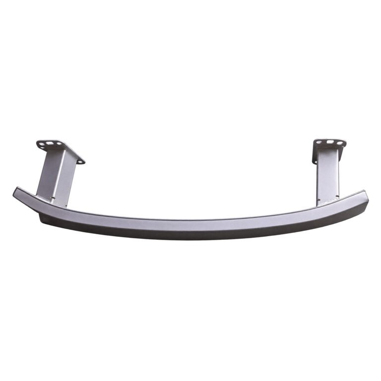 Grand Commander front bumper reinforcement with a bowed crossbar, two long rearward arms and perforated mounting flanges