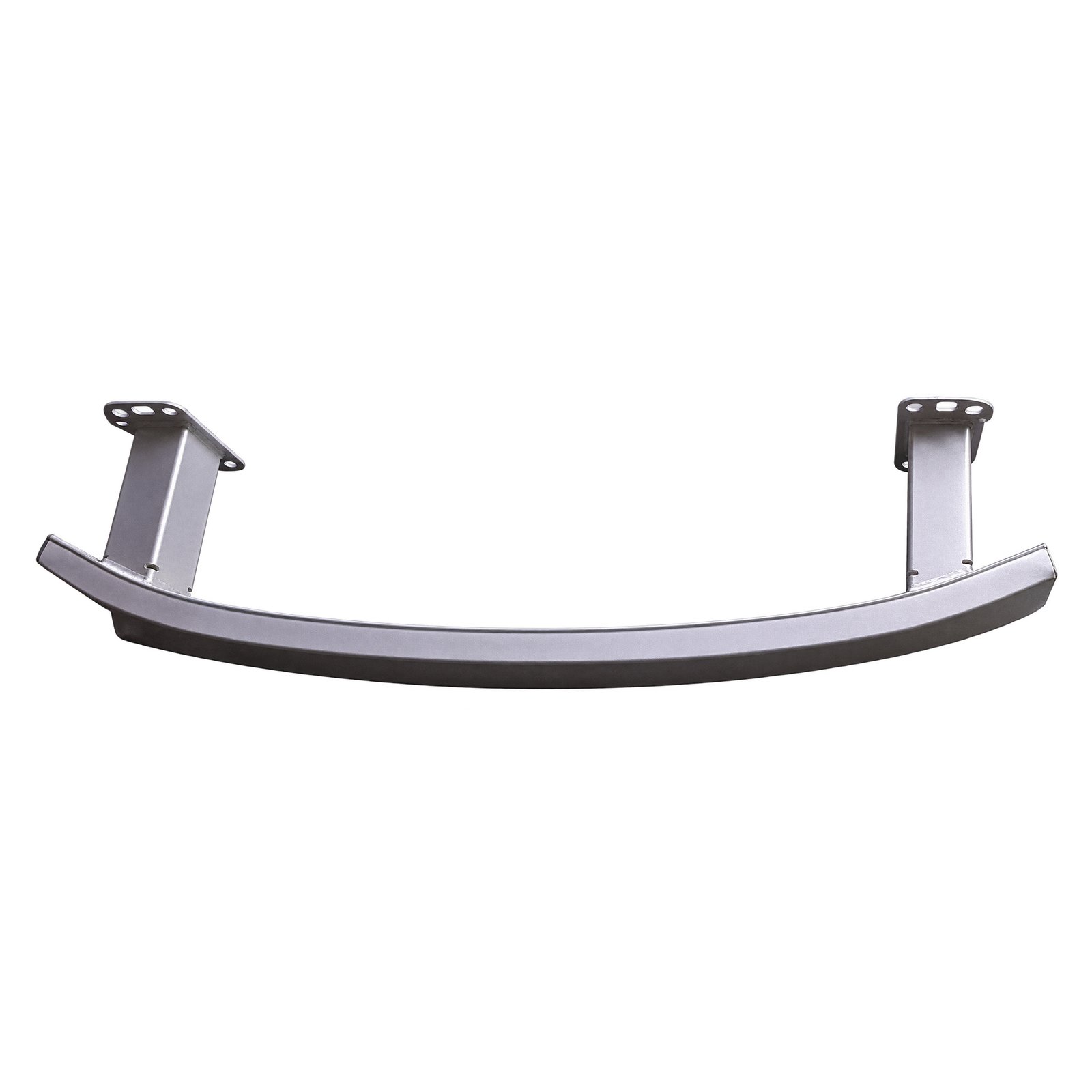 Grand Commander front reinforcement beam with long mounting arms Grand Commander front bumper reinforcement with a bowed crossbar, two long rearward arms and perforated mounting flanges