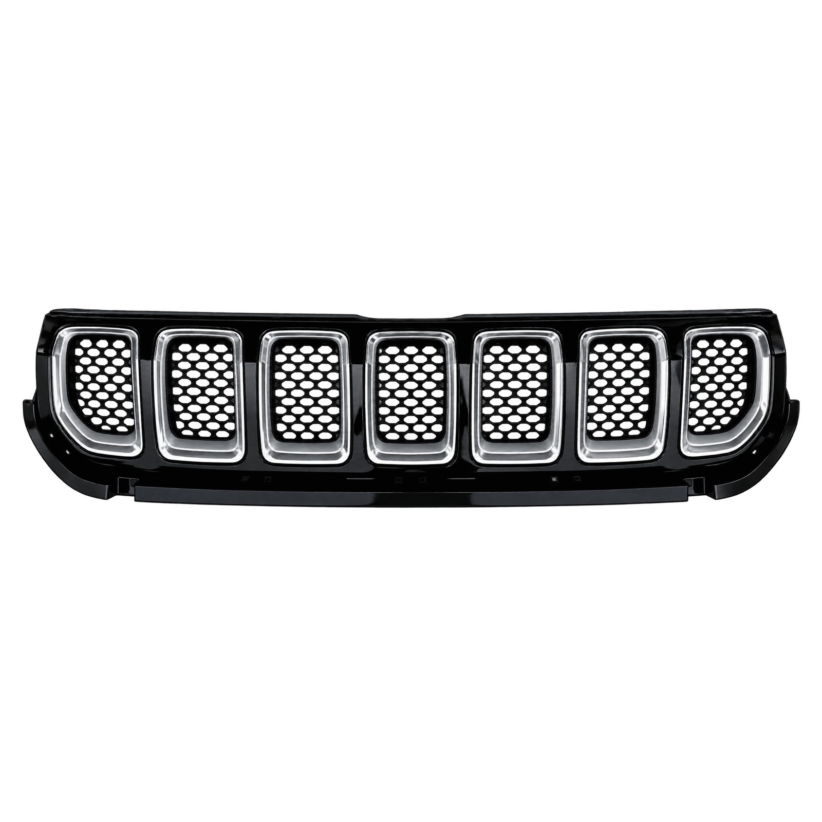Grand Commander seven-opening grille with bright surrounds Grand Commander K8 grille assembly with seven mesh-filled openings, bright surrounds and curved outer ends