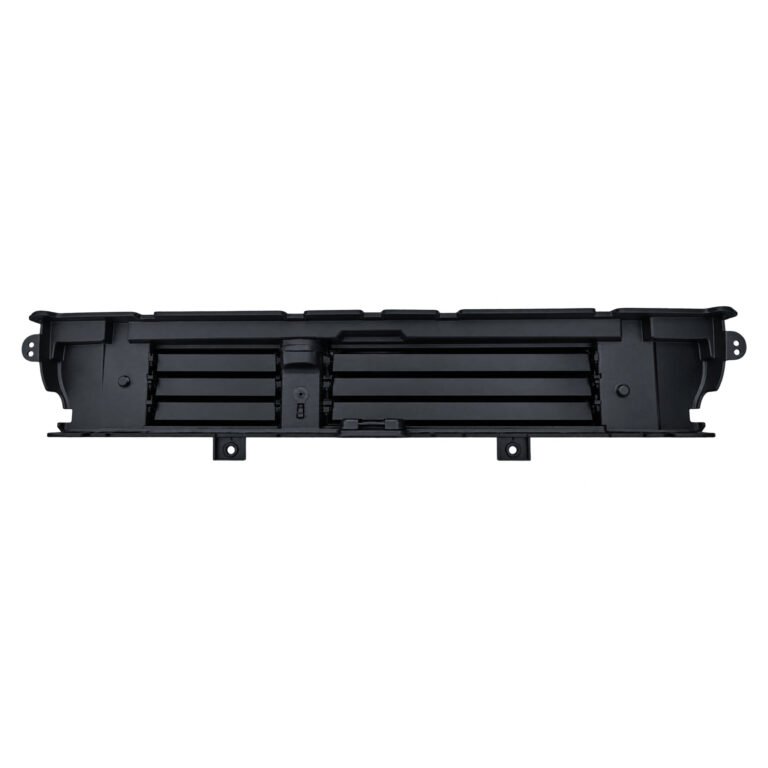 Grand Commander radiator shutter assembly with unequal horizontal louvre banks, an offset upright and lower fixing tabs