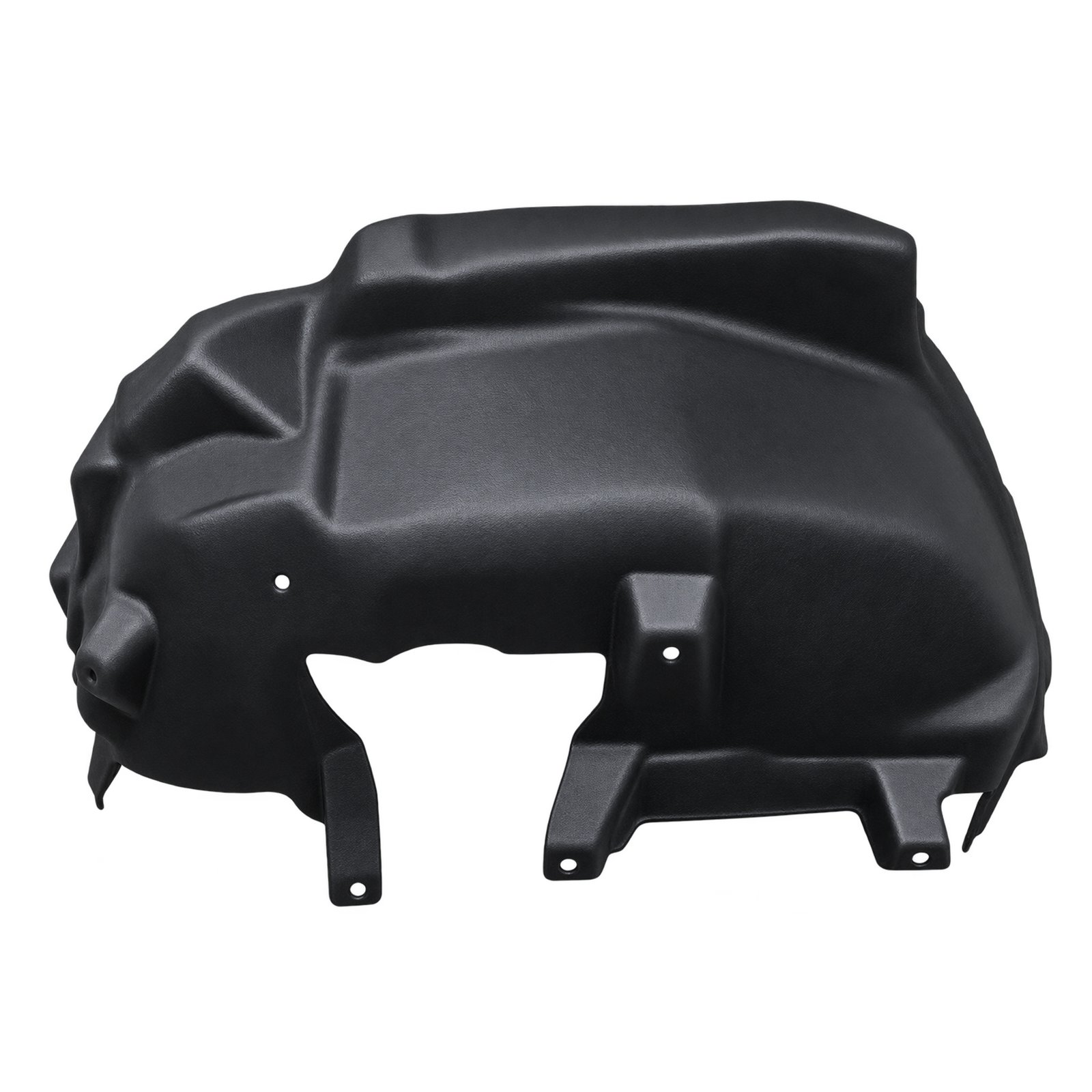 Deep-profile rear fender liner for Grand Commander Grand Commander rear fender liner with a deep upper contour, stepped recesses, irregular lower cutout and projecting fixing tabs