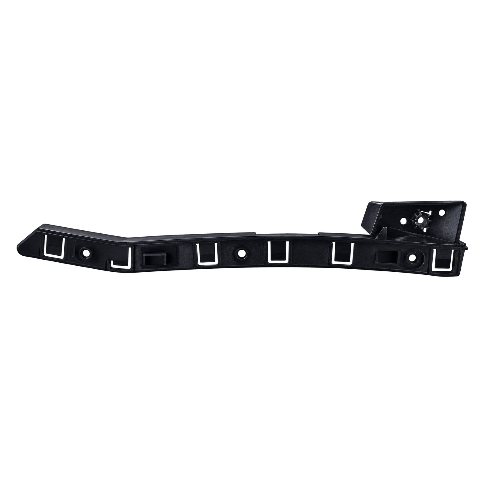 Grand Commander small rear bumper retaining bracket Small Grand Commander rear bumper bracket with a narrow retaining strip, round fixing points and raised end flange