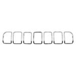 Wagoneer chrome grille surrounds with seven narrow open rings and more curved outermost edges