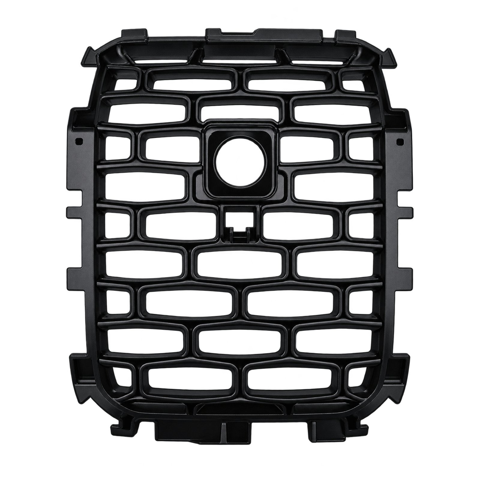 Jeep Wagoneer Grille Mesh - With Camera Opening Wagoneer single grille mesh insert with a rounded rectangular border and a circular upper-centre aperture