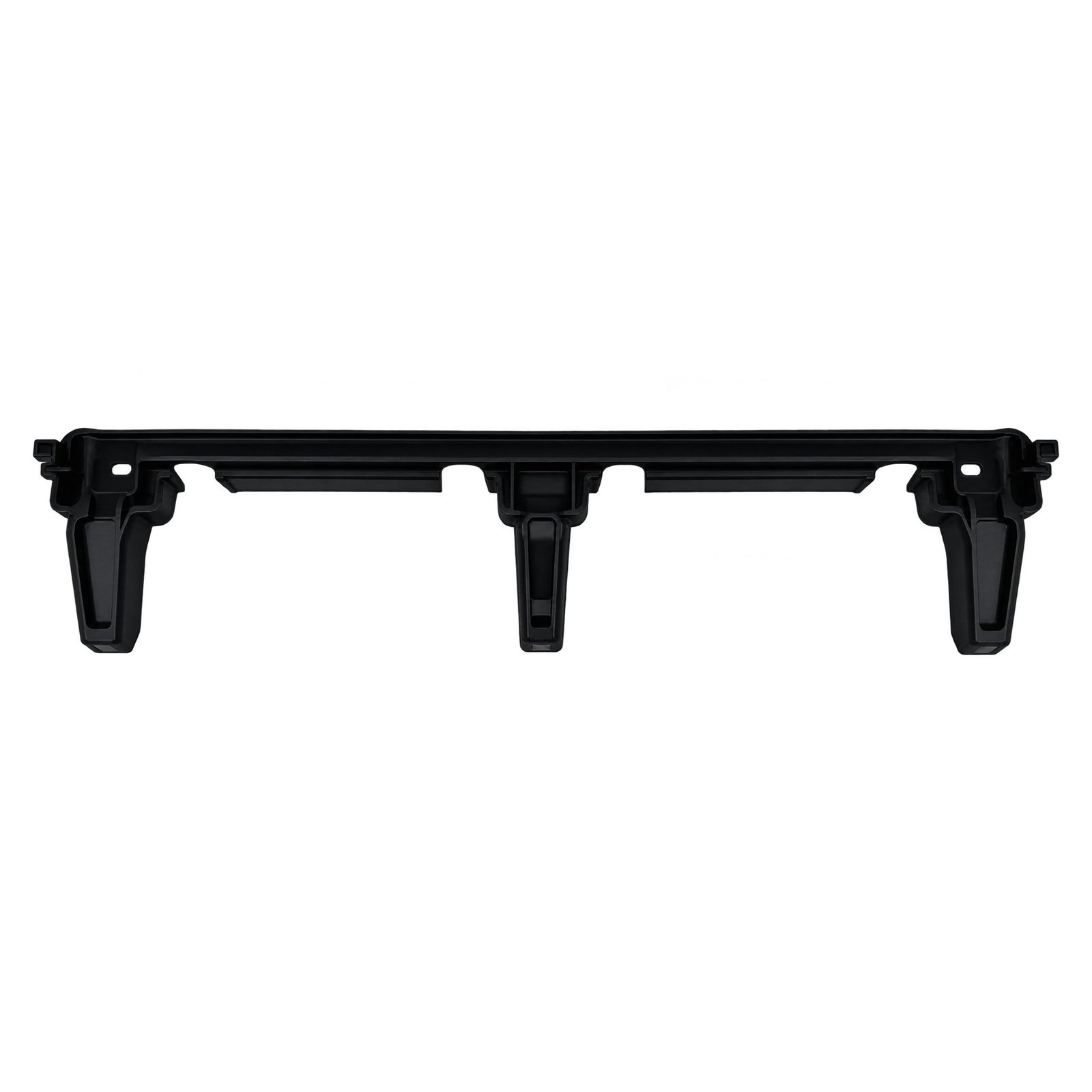 Jeep Wagoneer Lower Front Bumper Bracket Wagoneer lower bumper bracket with a straight rail, three downward legs and wider ribbed mounting ends