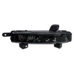 Wagoneer fog lamp with a narrow rectangular lens, repeated internal sections and projecting mounting ears