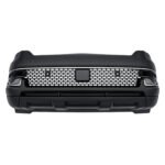 Wagoneer lower-trim front bumper assembly with staggered mesh, a square centre panel and three deep lower recesses