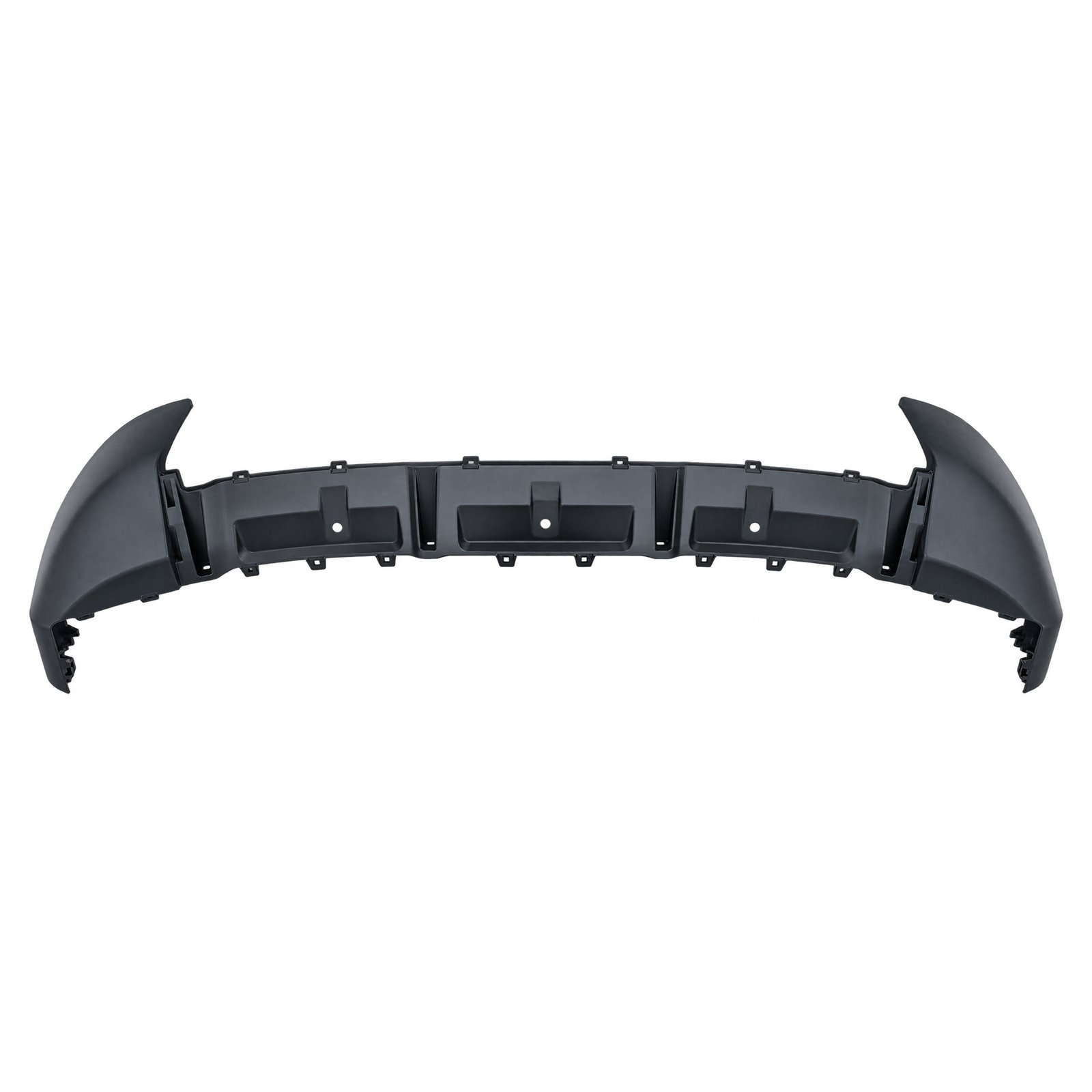 Jeep Wagoneer Lower Front Bumper Wagoneer lower front bumper with segmented central faces, upswept corners and small perimeter attachment ears