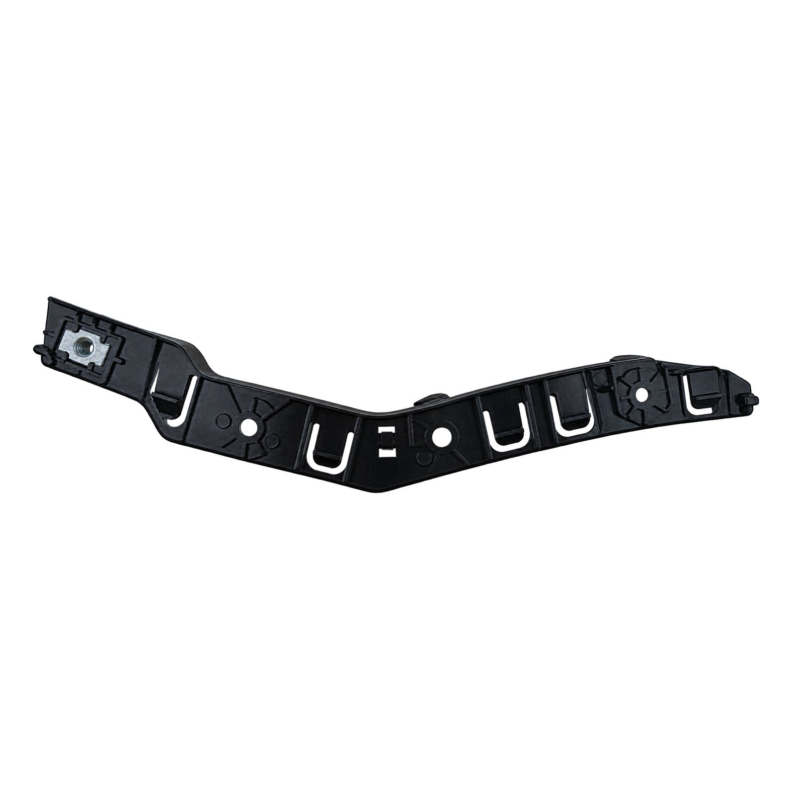 Jeep Wagoneer Front Bumper Small Bracket Wagoneer small front bumper bracket with open ribs, a curved end and rounded and rectangular fixing areas