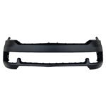 Wagoneer upper front bumper with a broad smooth face, large open lower section and stepped inner corners