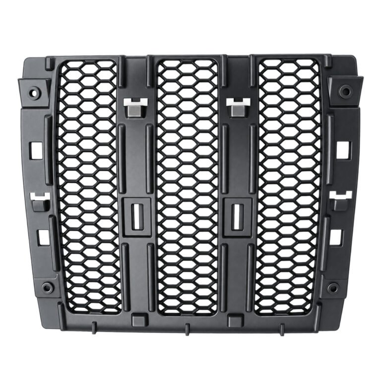 Wrangler centre inner grille with three honeycomb windows, two ribbed solid strips and rectangular fixing openings