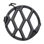 Lower Grille Tow Hook Cover for Grand Cherokee SRT, circular border around a diamond-pattern lattice