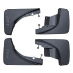 Mud Flaps for Grand Cherokee, broad lower faces below curved mounting edges