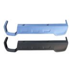 Light and dark Renegade rear valance mouldings with a deep end cut-out, three raised centre details and round fixing holes