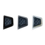 Renegade side vent grille examples with honeycomb-patterned centres and three border appearances